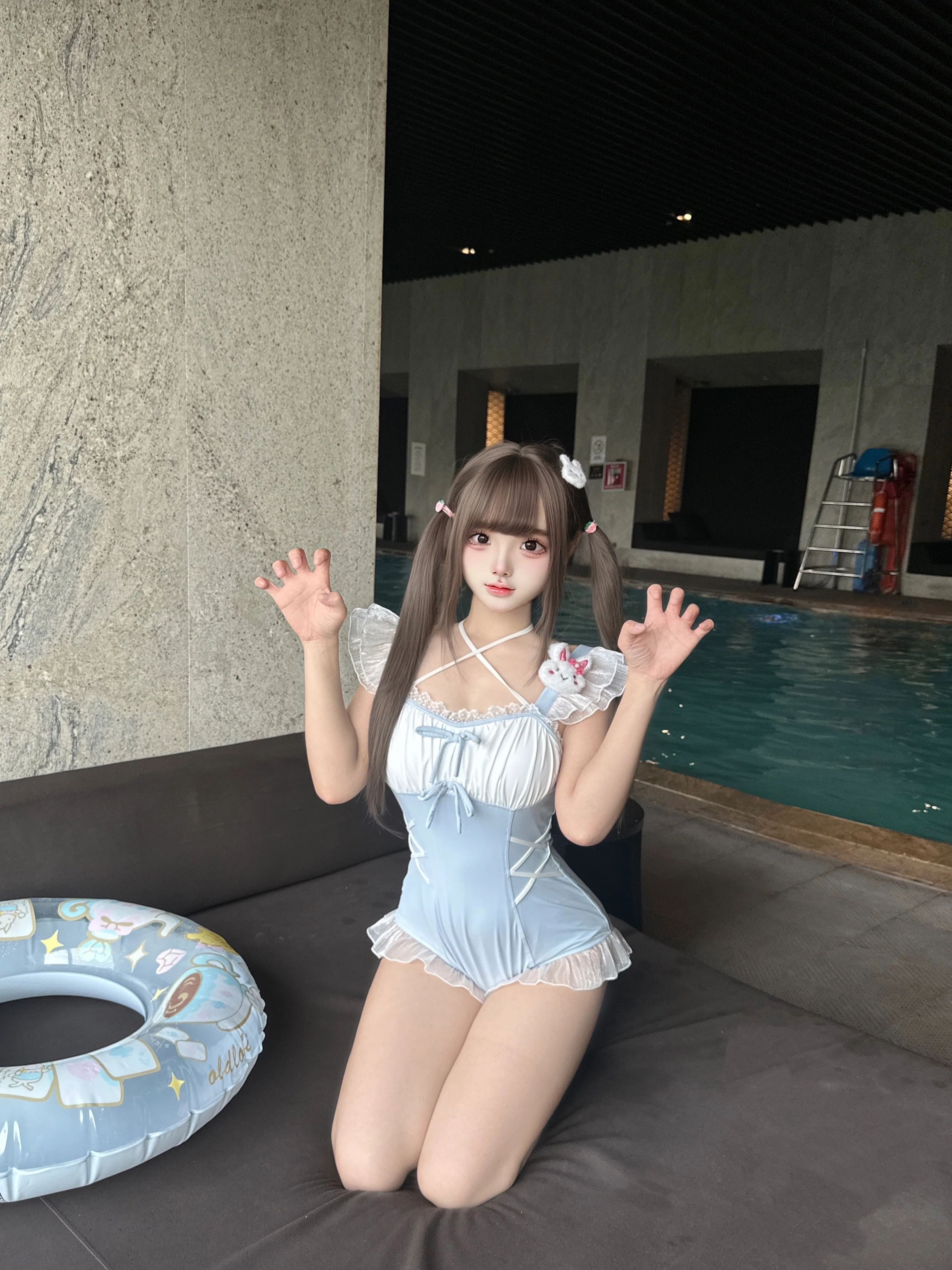 Aqua Angel Series Blue Onepiece Swimsuit - Image 5