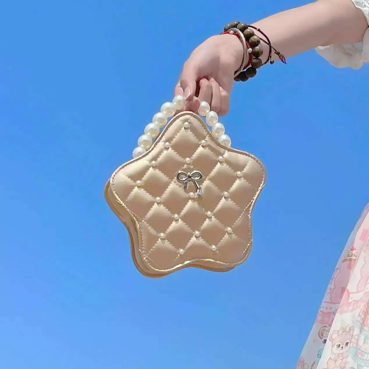 Baby Face Girl Pearl Star Shaped Lolita Crossbody Messenger Bag Handbag - Image 14