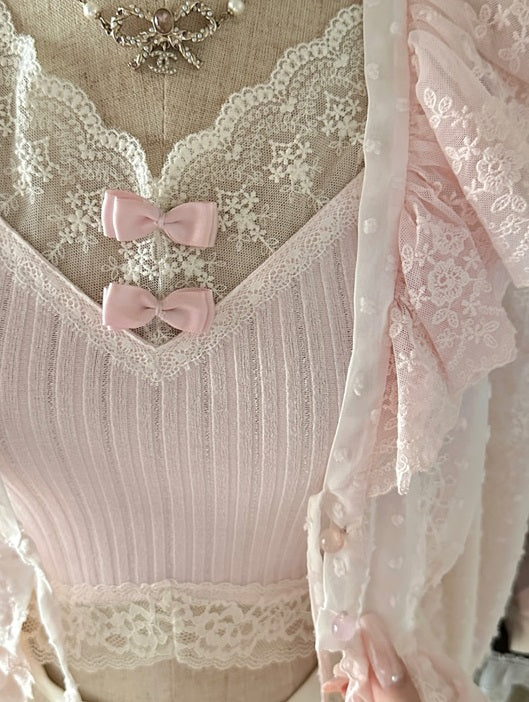 Ballet Room Gray Pink Top & Bloomers & Camisole Three Piece Set - Image 8