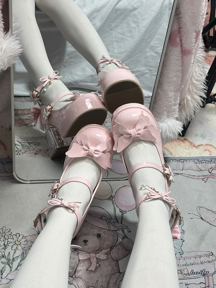 Butterfly Kiss Girls Glass High Heels Shoes - Image 2