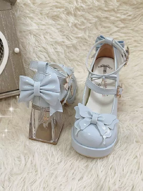 Butterfly Kiss Girls Glass High Heels Shoes - Image 5