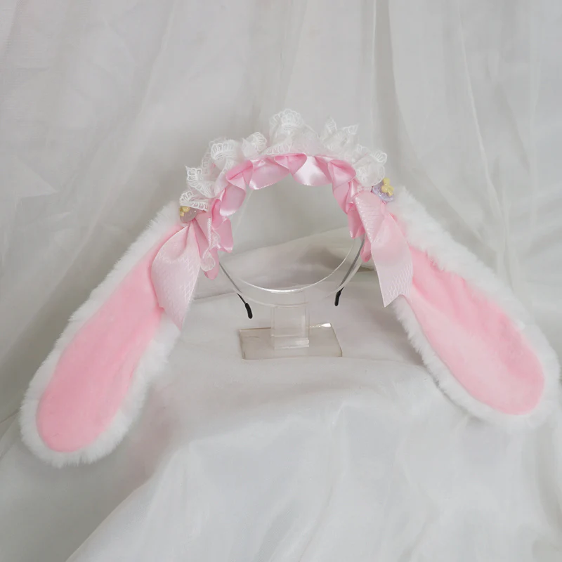 Candy Fairy Lolita Lop Rabbit Ears Cute Sweet Lace Handmade Hairband Hair Accessories - Image 5