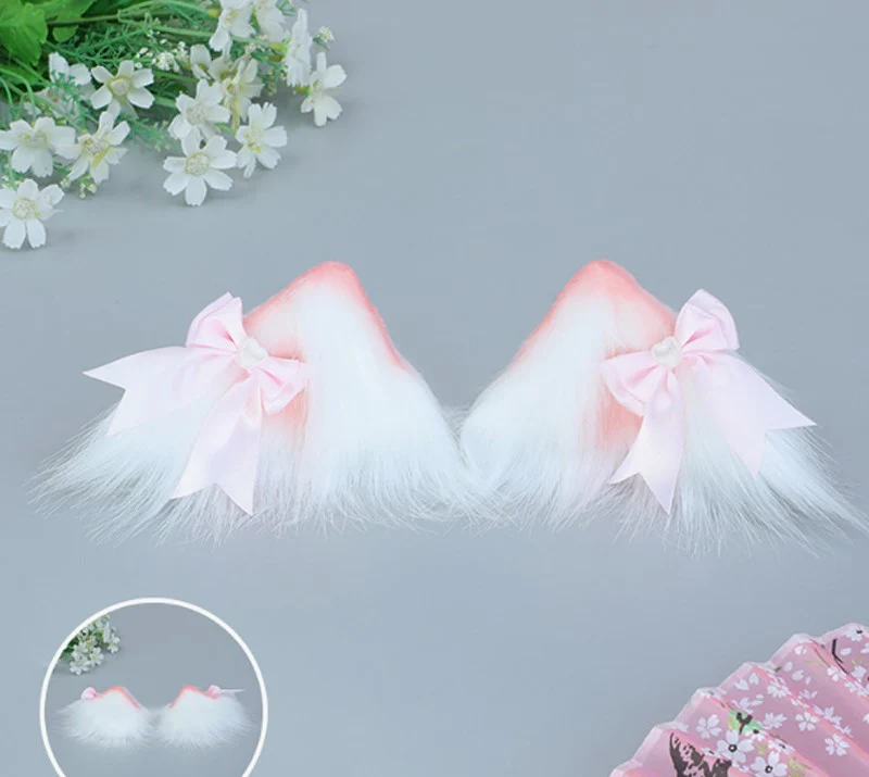 Candy Fairy Lolita Neko Cat Ears Black Pink Blue Handmade Hairband Hairpin Accessories - Image 4