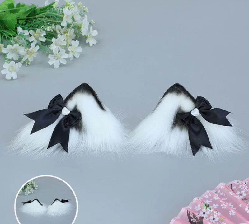 Candy Fairy Lolita Neko Cat Ears Black Pink Blue Handmade Hairband Hairpin Accessories - Image 5