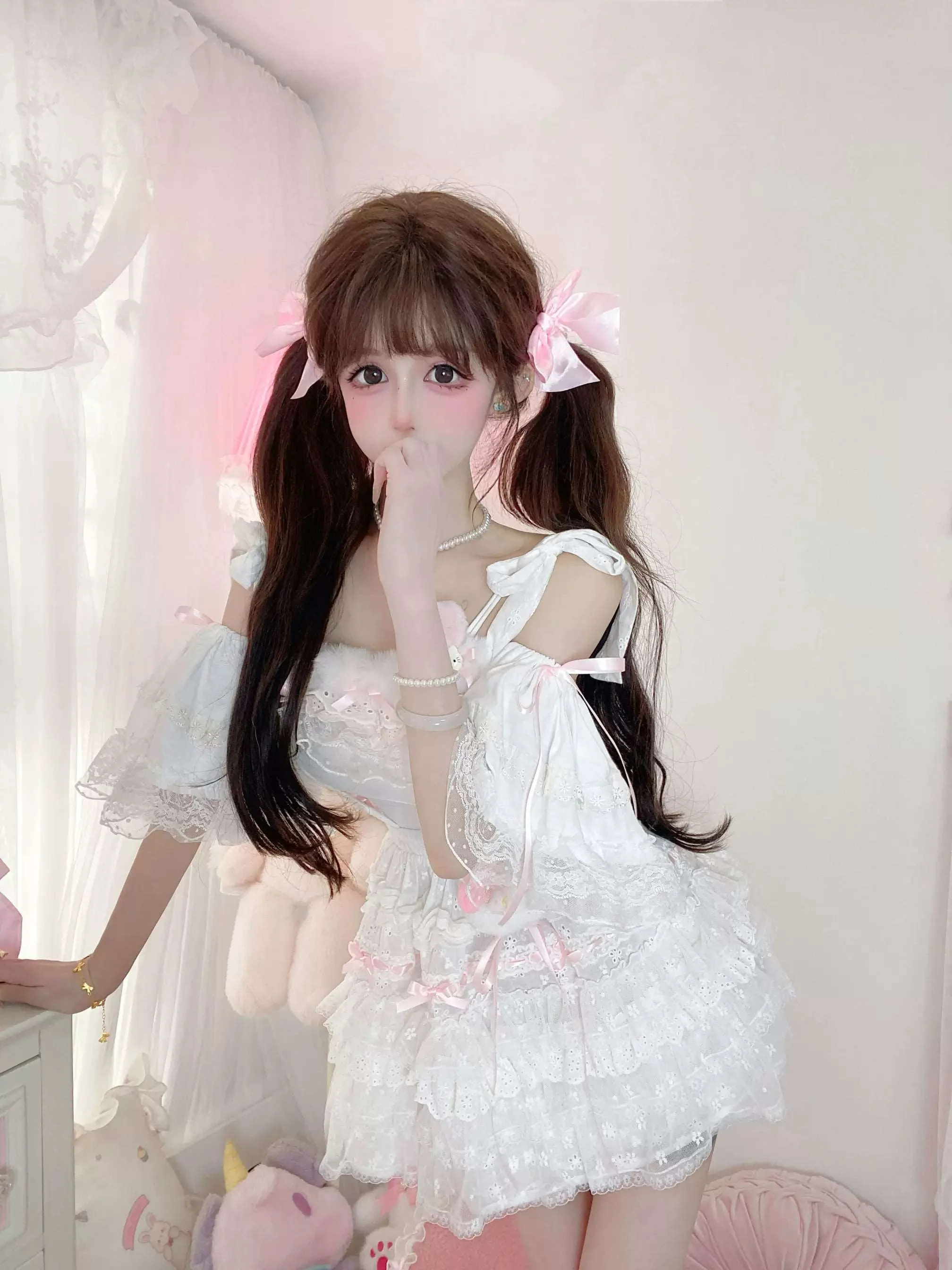Candy Fairy Soft Angel Camisole Top White Suspender Skirt Two Piece Set - Image 6