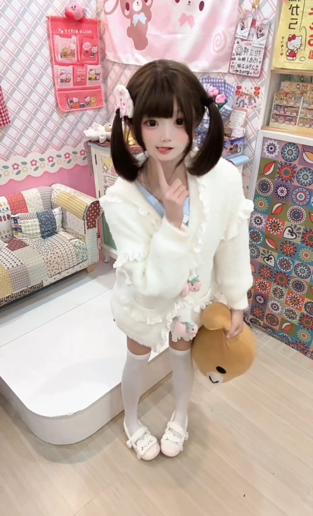 Candy Fairy Strawberry Rabbit Ears White Jacket - Image 6