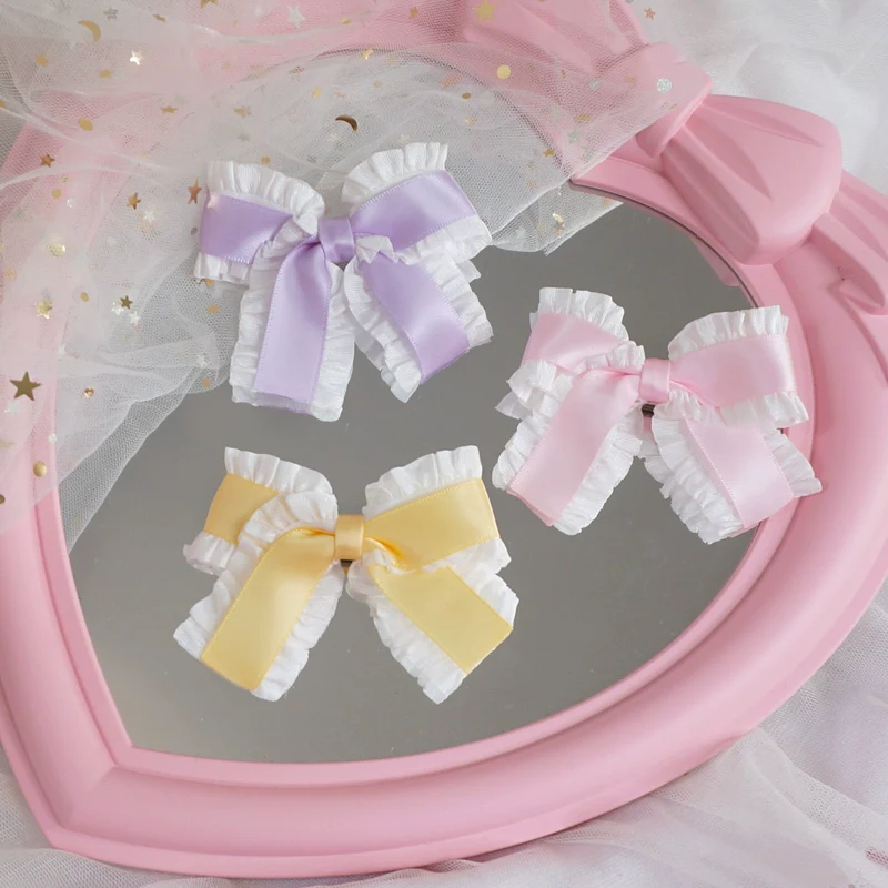 Candy Fairy Sweet Lace Pink Blue Yellow Purple Green Hair Clips Hair Accessories - Image 3