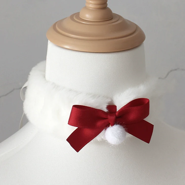 Candy Fairy White Plush Puppy Collar Choker - Image 5
