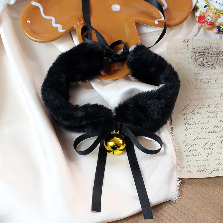 Candy Fairy White Plush Puppy Collar Choker - Image 7