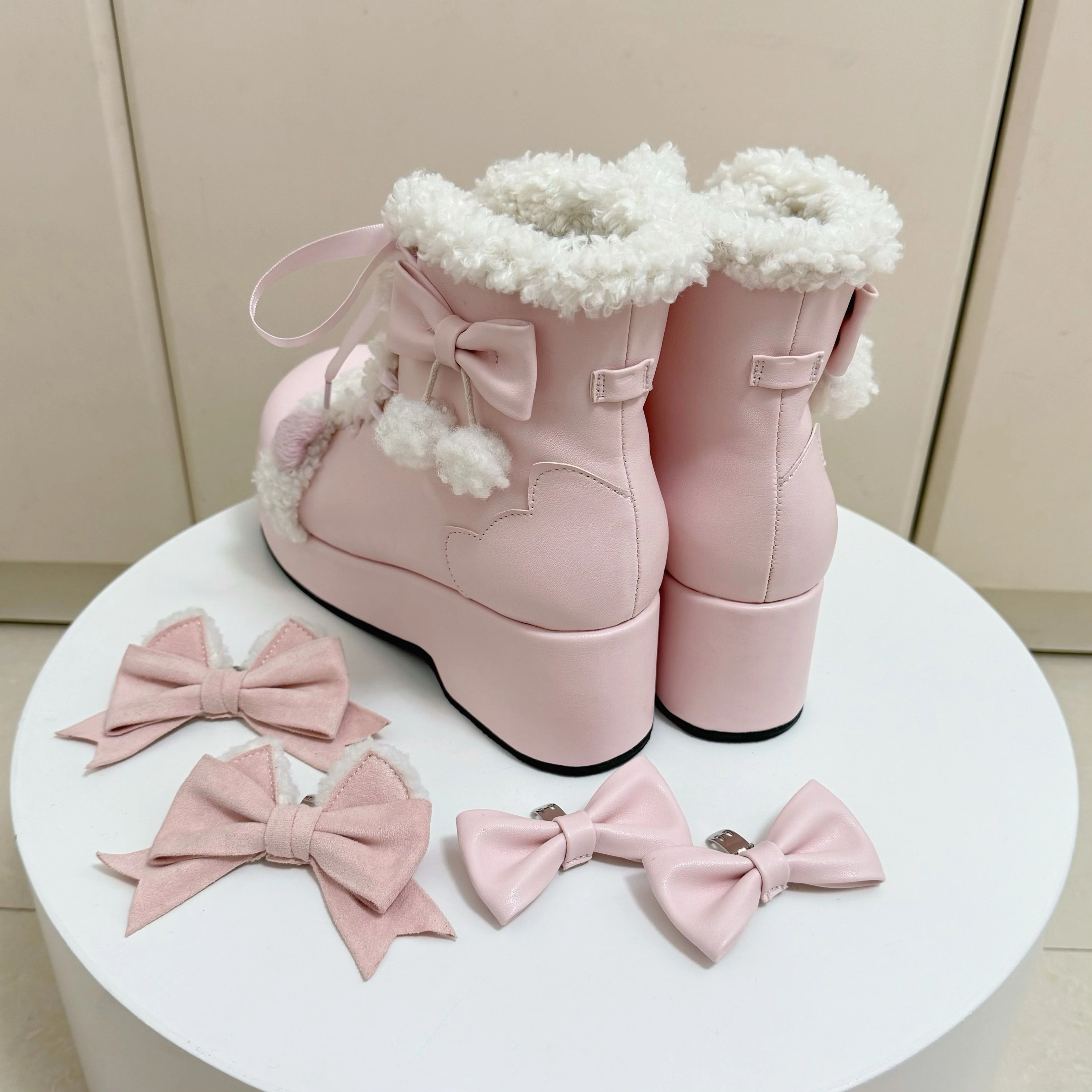 Capybara Lolita Meow Meow Pink White Black Brown Snow Boots - Image 10