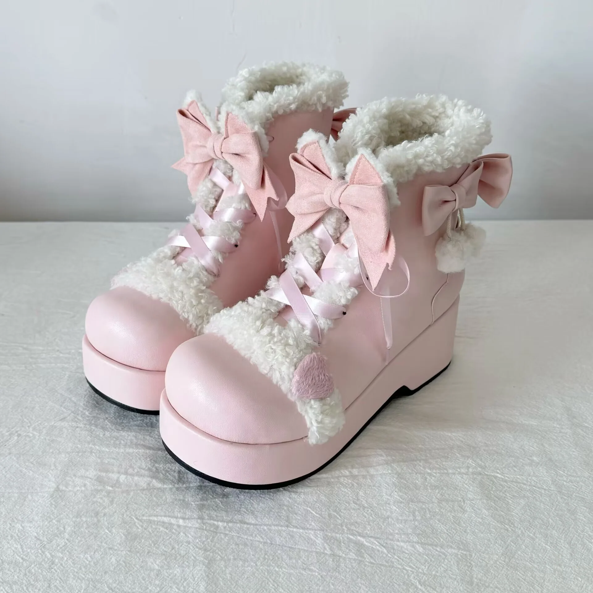 Capybara Lolita Meow Meow Pink White Black Brown Snow Boots - Image 6
