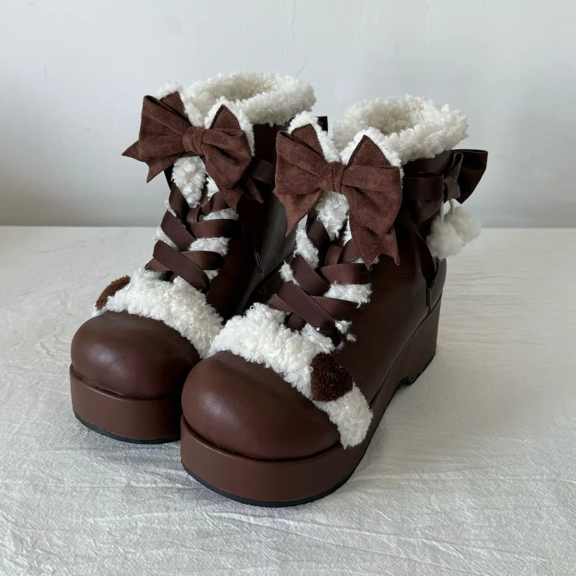 Capybara Lolita Meow Meow Pink White Black Brown Snow Boots - Image 8