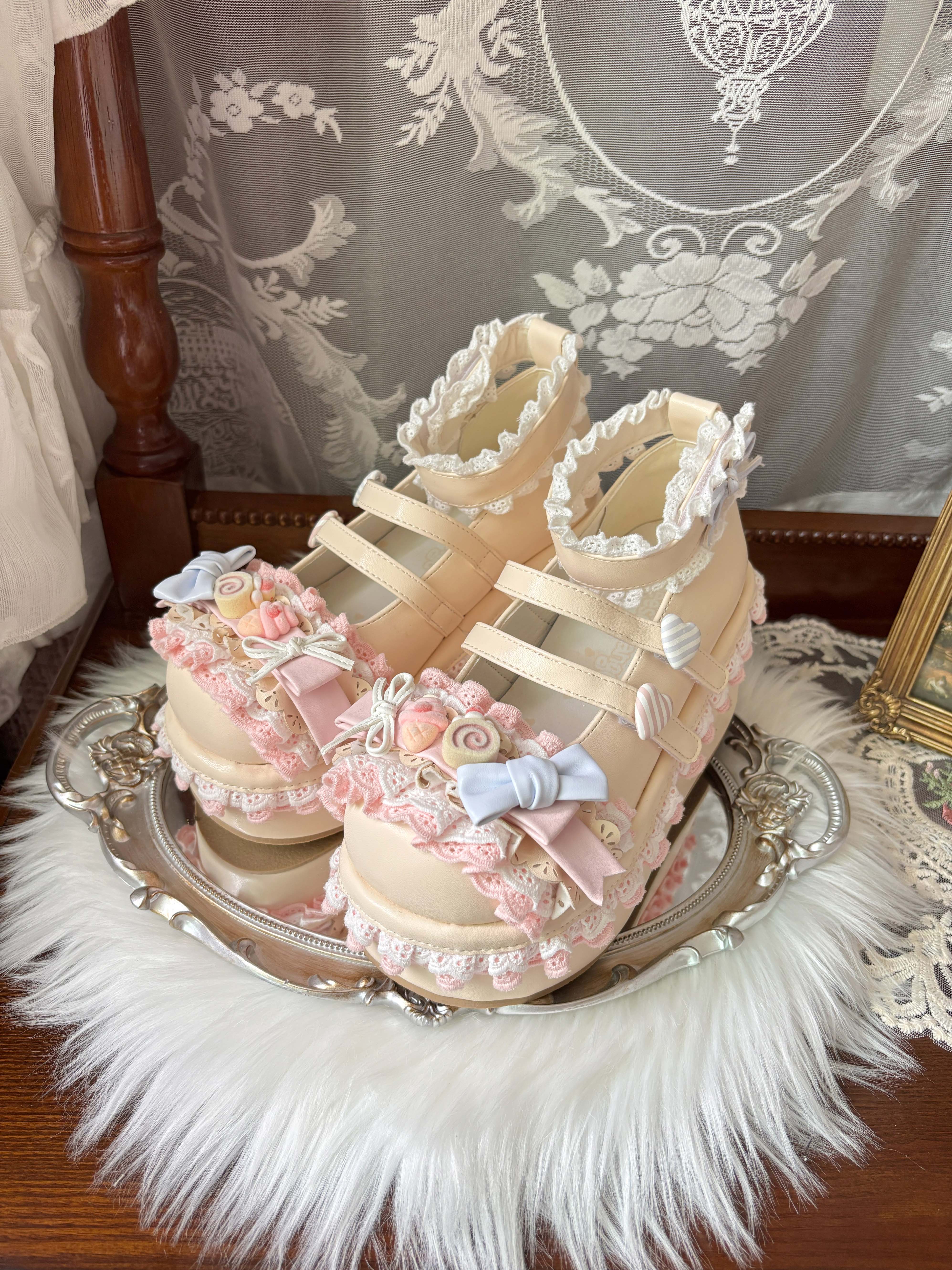 Cheese Mango Cream Cake High Heels Shoes - Image 5