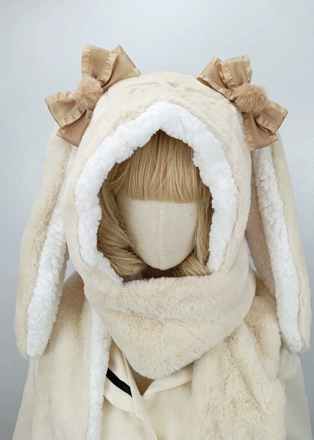 Cocoa Lolita Rabbit Ears Bow Winter Hats Scarf - Image 18