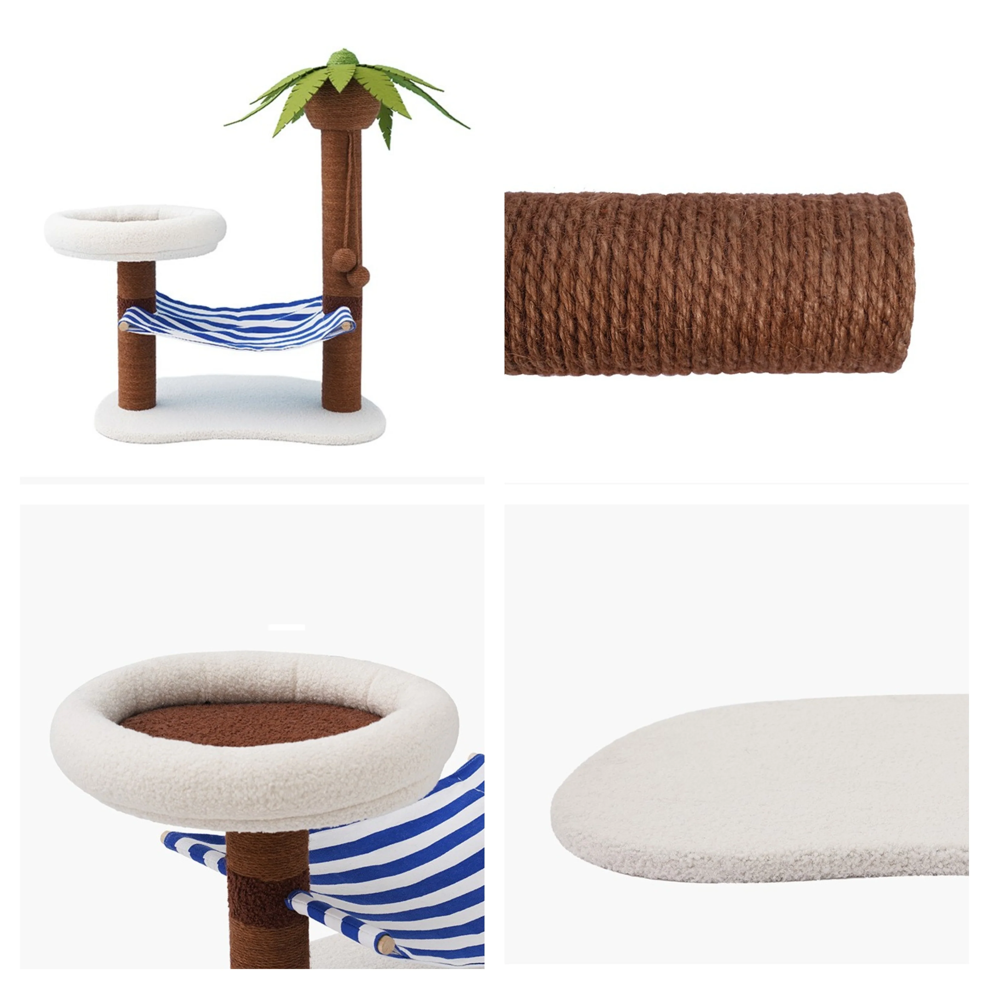 Coconut Tree Relax Beach Chair Cats Dogs Pets Beds Scratching Post Decor - Image 10