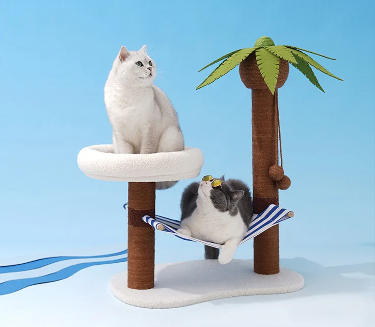 Coconut Tree Relax Beach Chair Cats Dogs Pets Beds Scratching Post Decor - Image 4