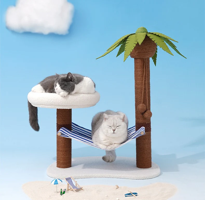 Coconut Tree Relax Beach Chair Cats Dogs Pets Beds Scratching Post Decor - Image 5