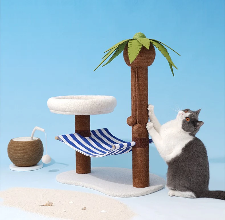Coconut Tree Relax Beach Chair Cats Dogs Pets Beds Scratching Post Decor - Image 7