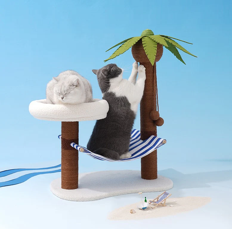 Coconut Tree Relax Beach Chair Cats Dogs Pets Beds Scratching Post Decor - Image 8