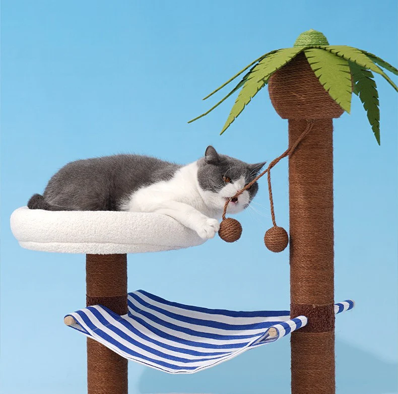 Coconut Tree Relax Beach Chair Cats Dogs Pets Beds Scratching Post Decor - Image 9