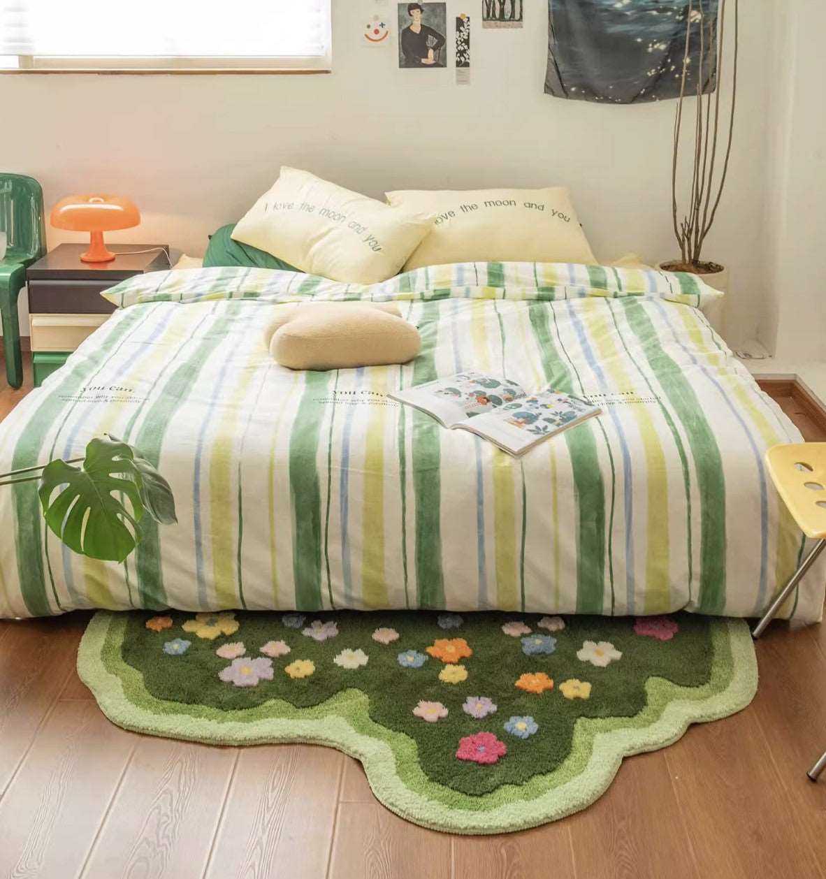 Colorful Flower Garden Nature Soft Mat Moss Rugs Carpets Bedroom Decor - Image 5