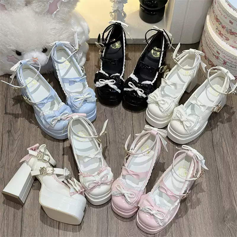 Cookie Sauce Lolita Dreamy Butterfly High Heels Mary Jane Shoes - Image 2