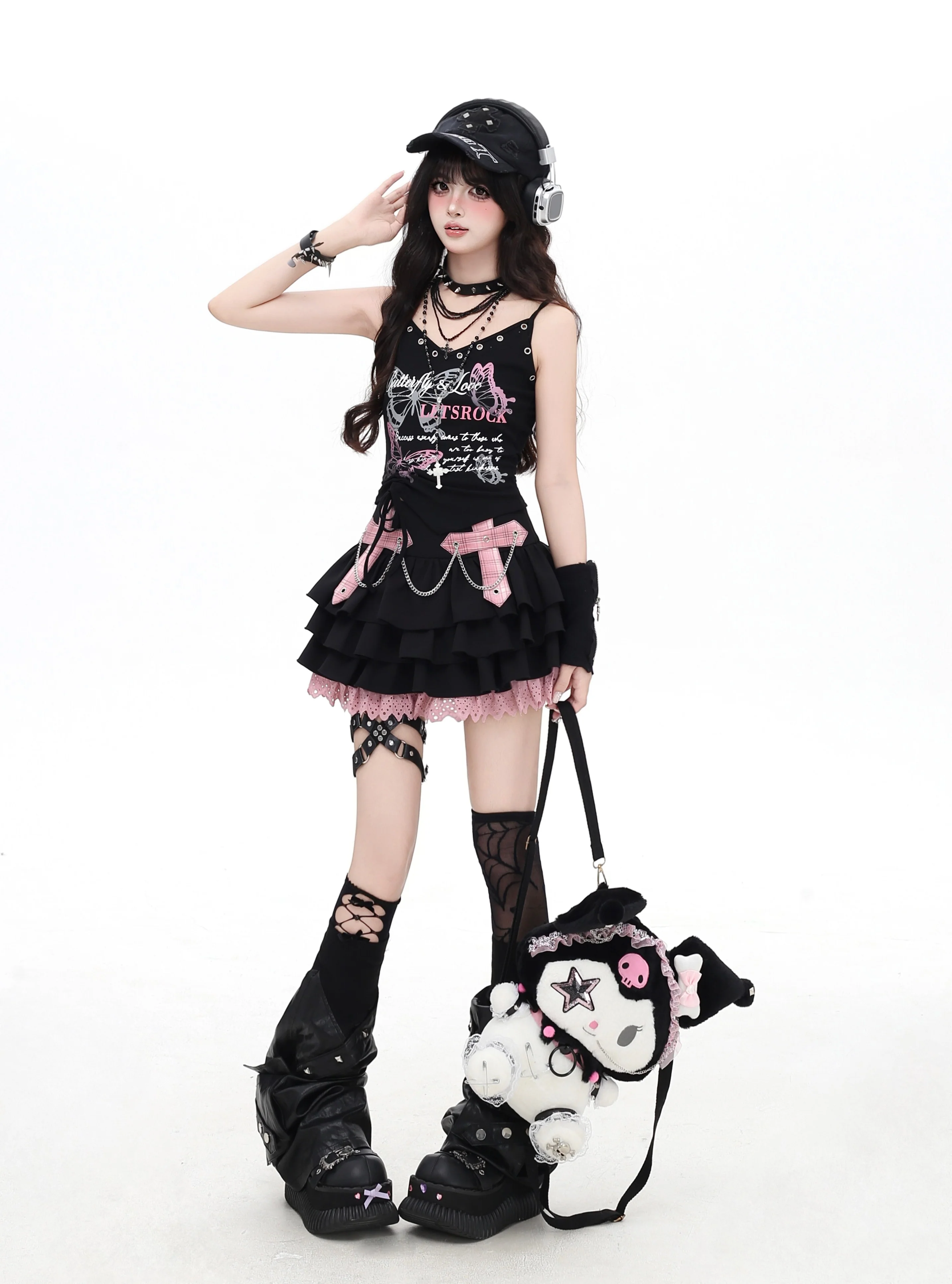 Crazy Girl Finale Cross Black Pink Red Tutu Skirt - Image 6