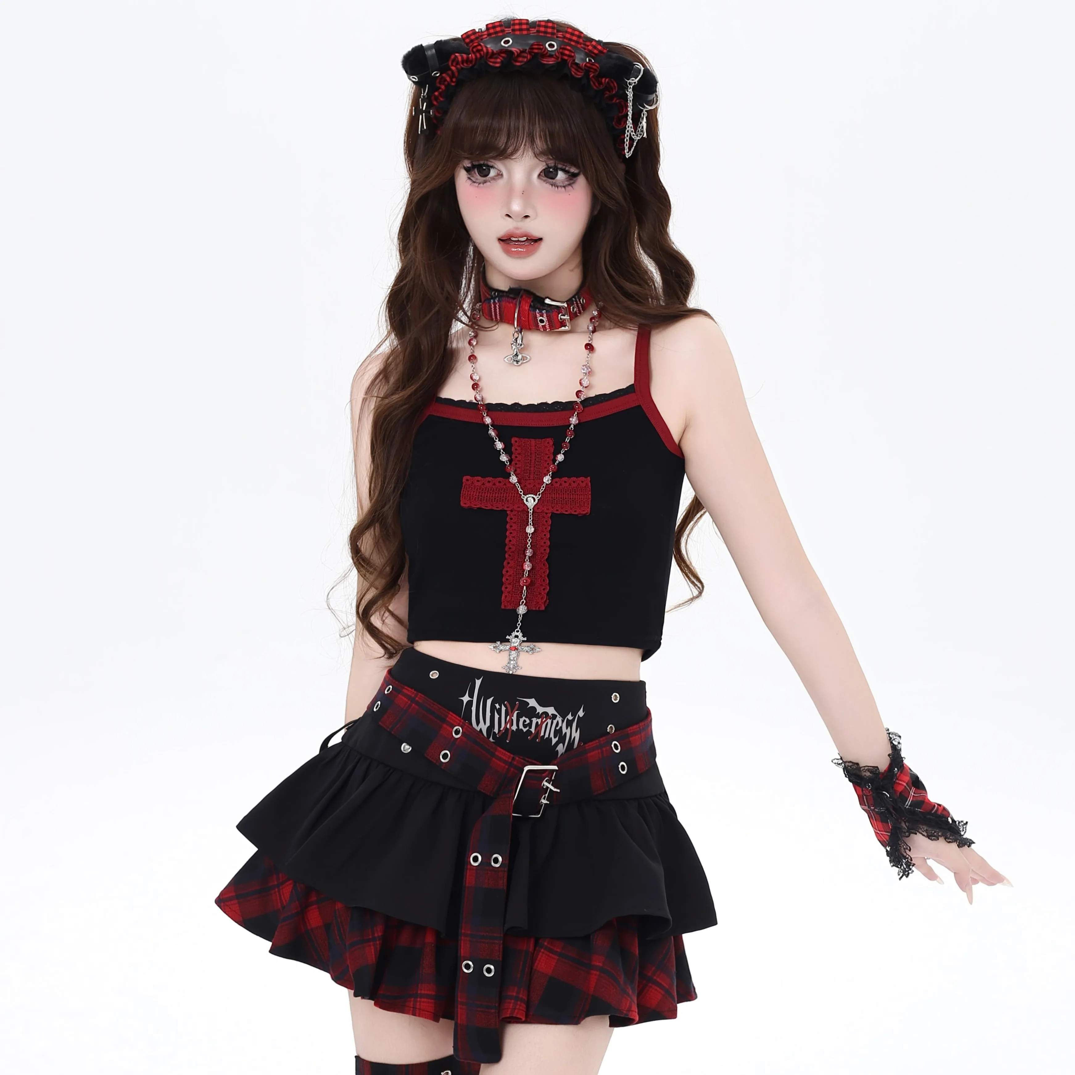 Crazy Girl Lace Cross Camisole Top