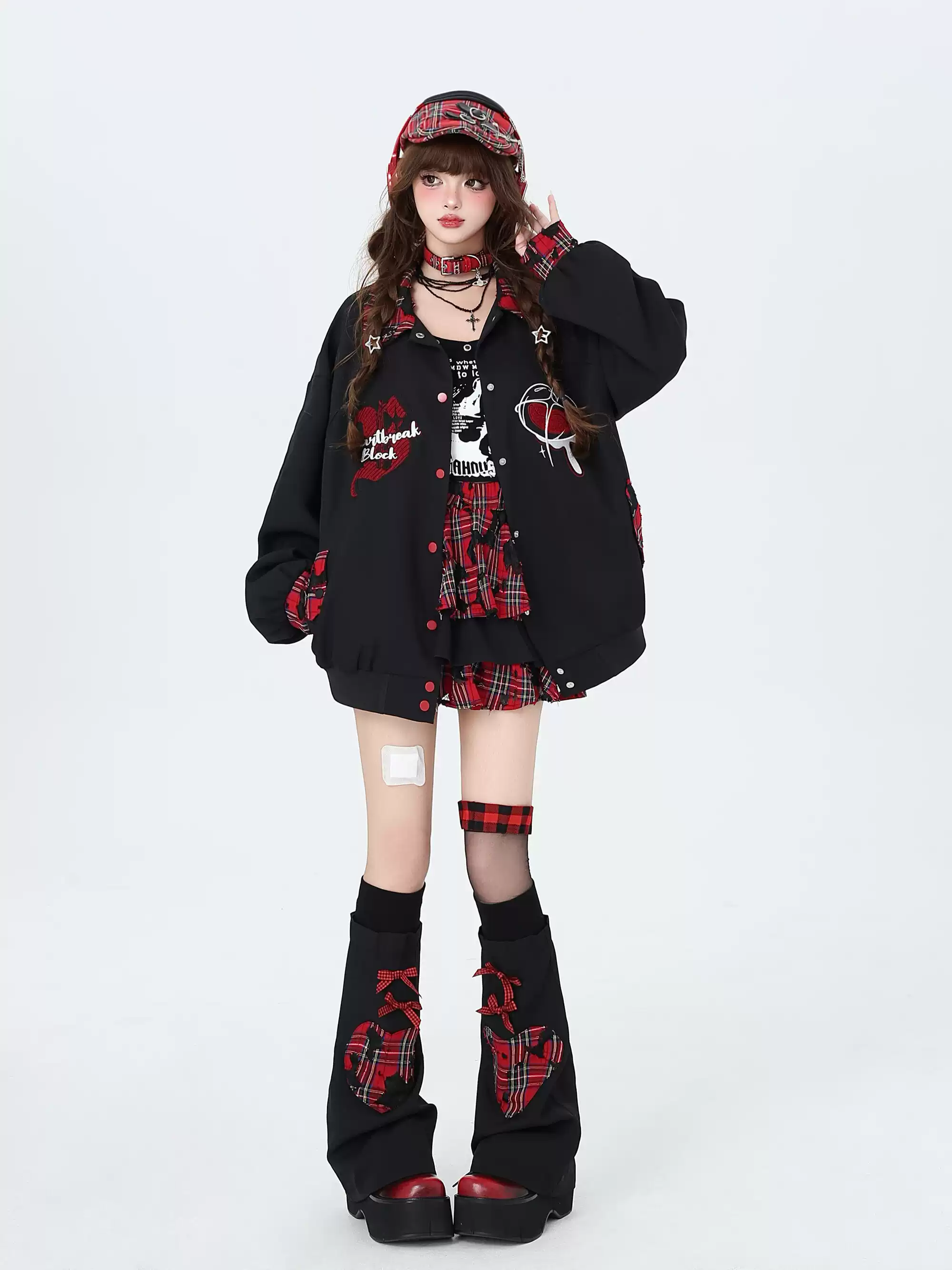 Crazy Girl Sister of Destruction Red Tartan Short Skirt - Image 4