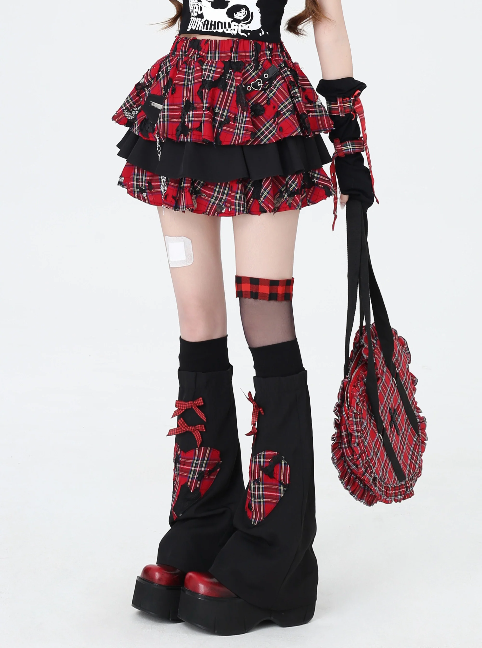 Crazy Girl Sister of Destruction Red Tartan Short Skirt - Image 5