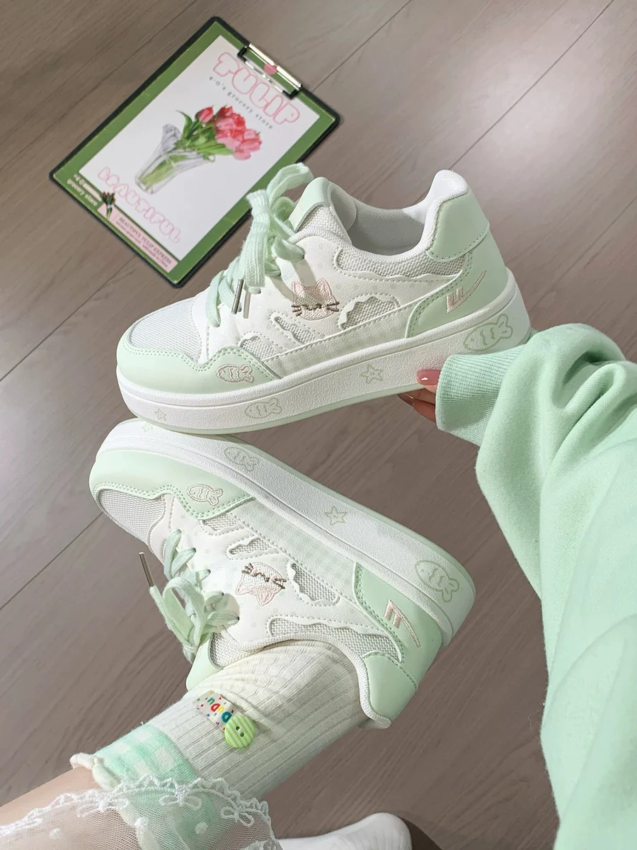 Cute Cat Fish Pink Blue Yellow Green Sneakers - Image 5