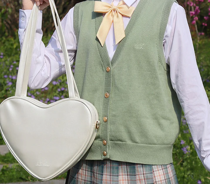 Cute Milk Tea Heart Love Messenger Shoulder Bag - Image 2