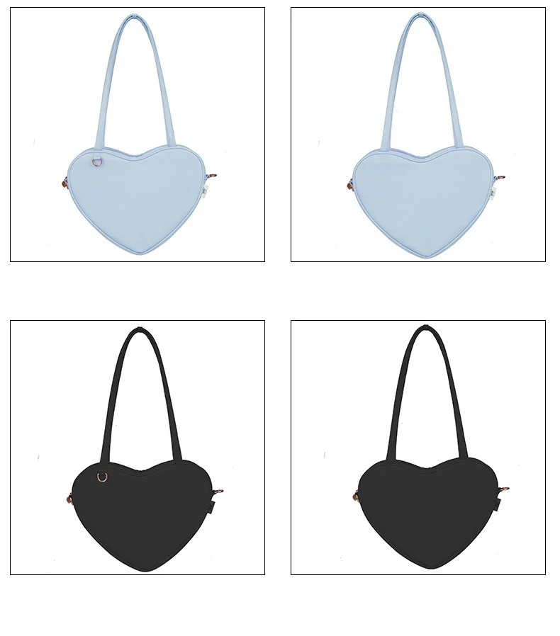 Cute Milk Tea Heart Love Messenger Shoulder Bag - Image 5
