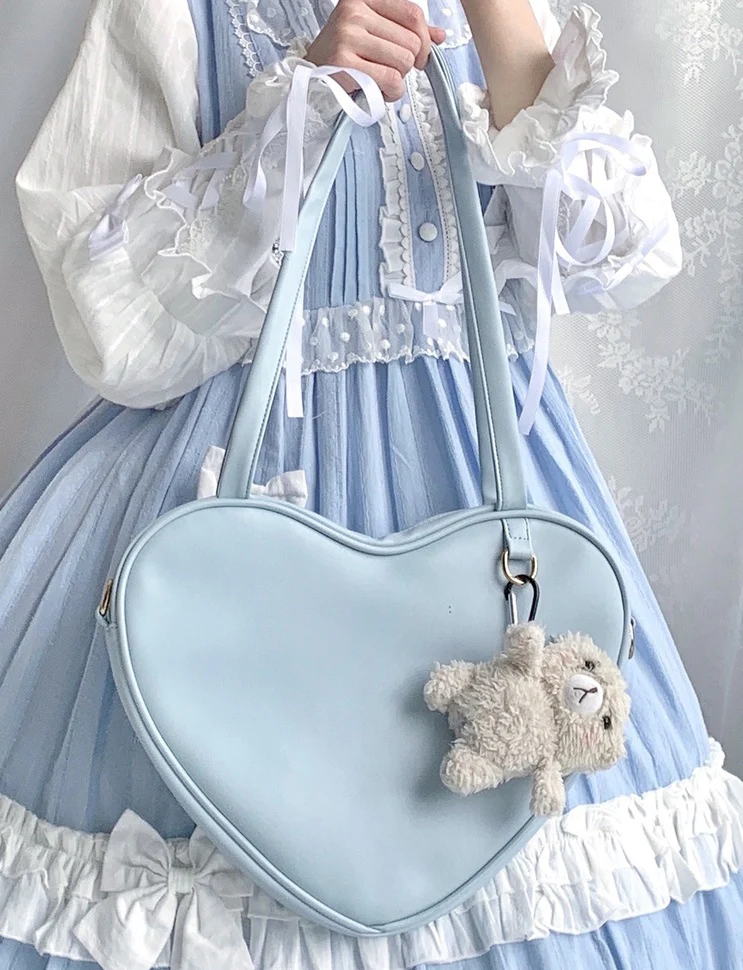 Cute Milk Tea Heart Love Messenger Shoulder Bag - Image 7