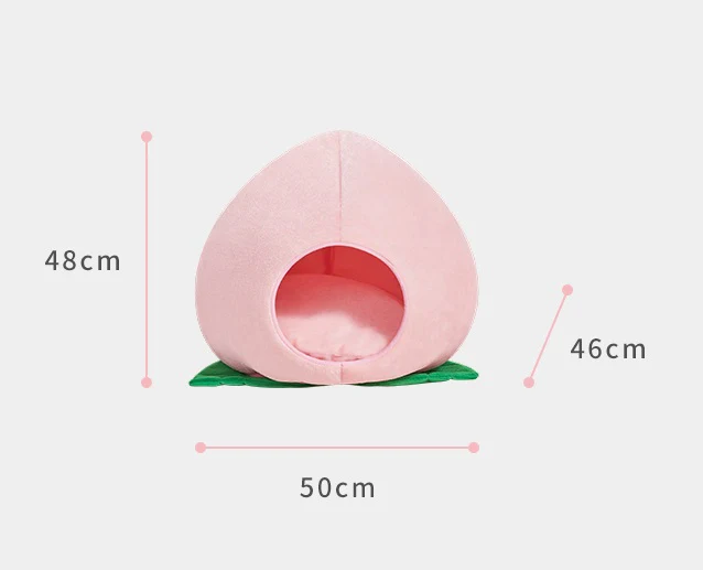 Cute Pink Peach Cat Dog Pets House Bed - Image 3