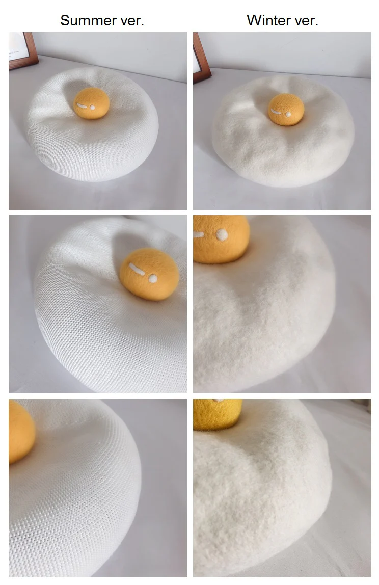 Cute Poached Egg Beret Hat - Image 4
