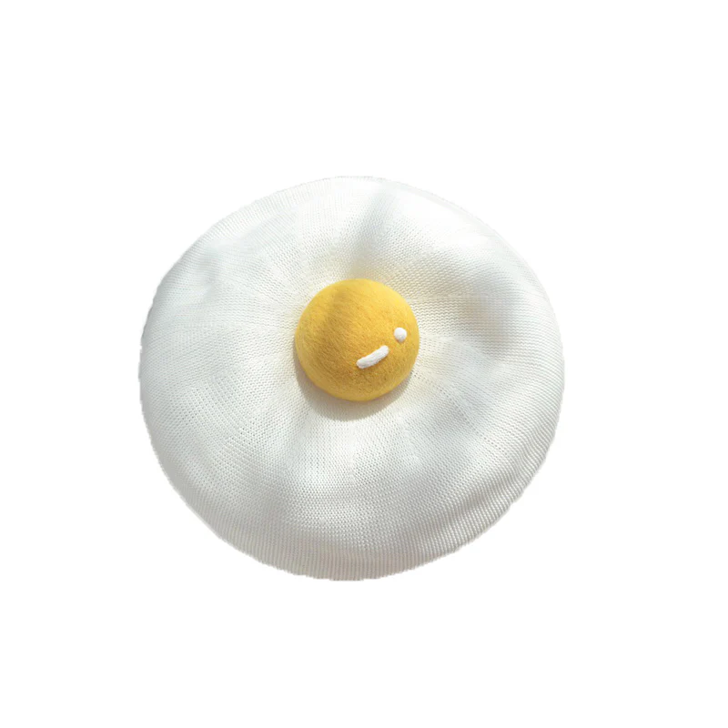 Cute Poached Egg Beret Hat - Image 5