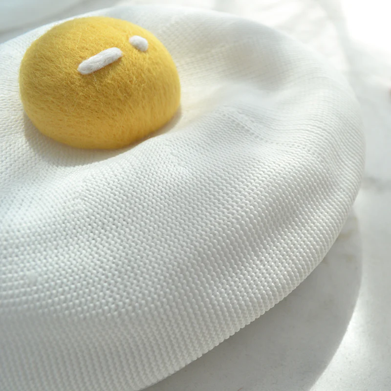 Cute Poached Egg Beret Hat - Image 6