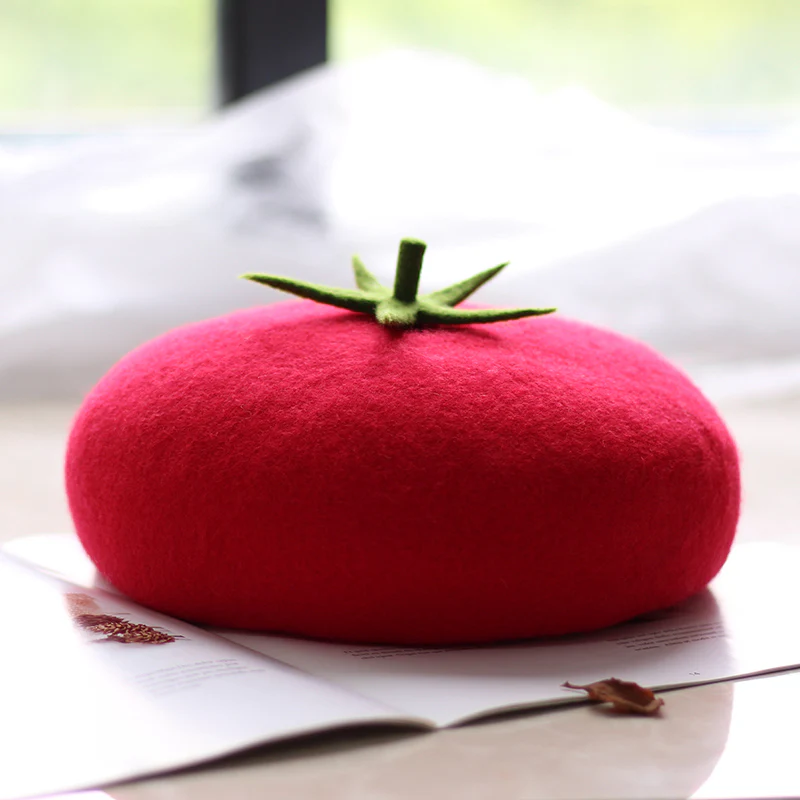 Cute Tomato Beret Hat - Image 4