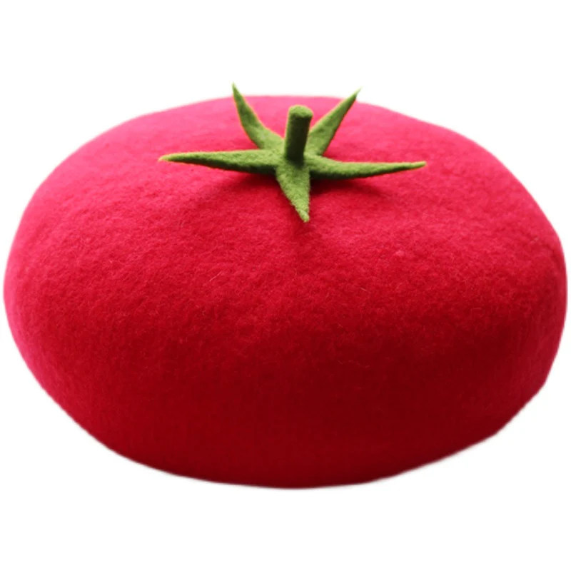 Cute Tomato Beret Hat - Image 5
