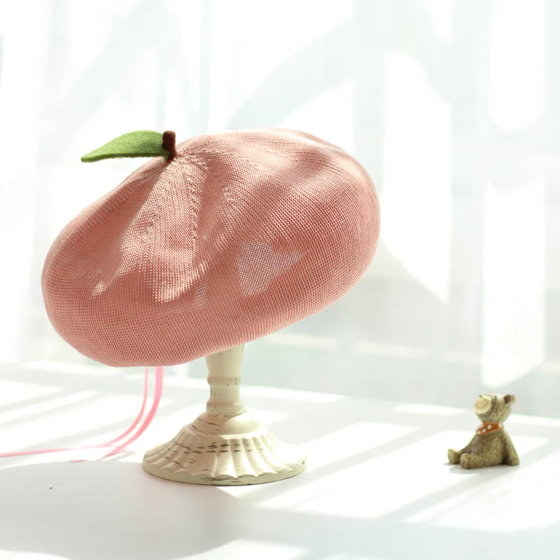 Cute Wool Orange Apple Fruits Beret Hat - Image 3