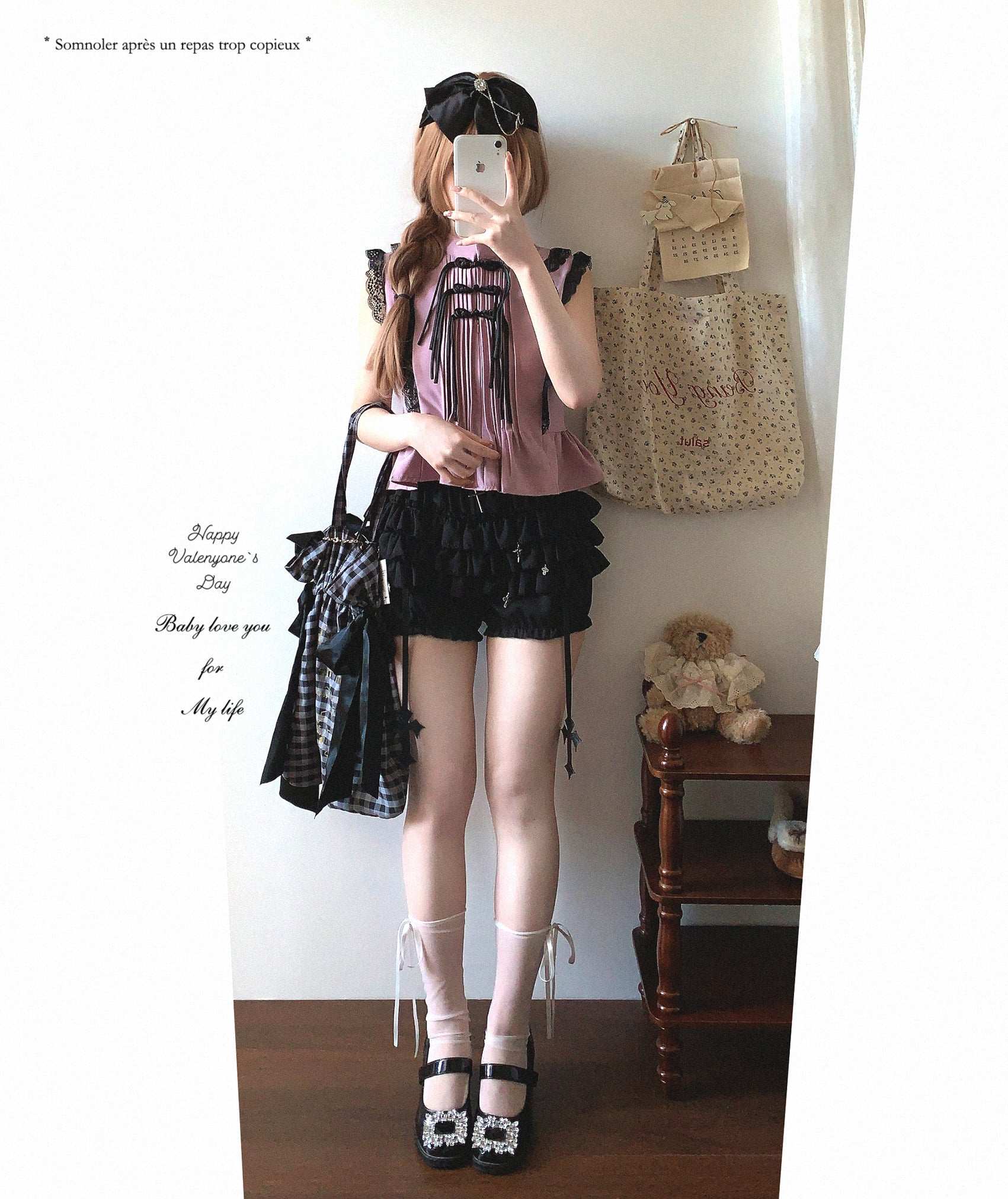 Dormir Doll Cross Ruffle Black & White Skirt Bloomers - Image 7