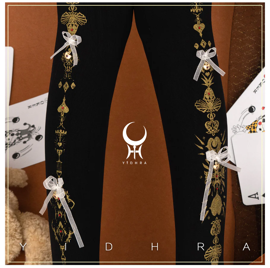 Dreamy Witch Aesthetics Princess Black & White Stockings Pantyhose Garment - Image 4