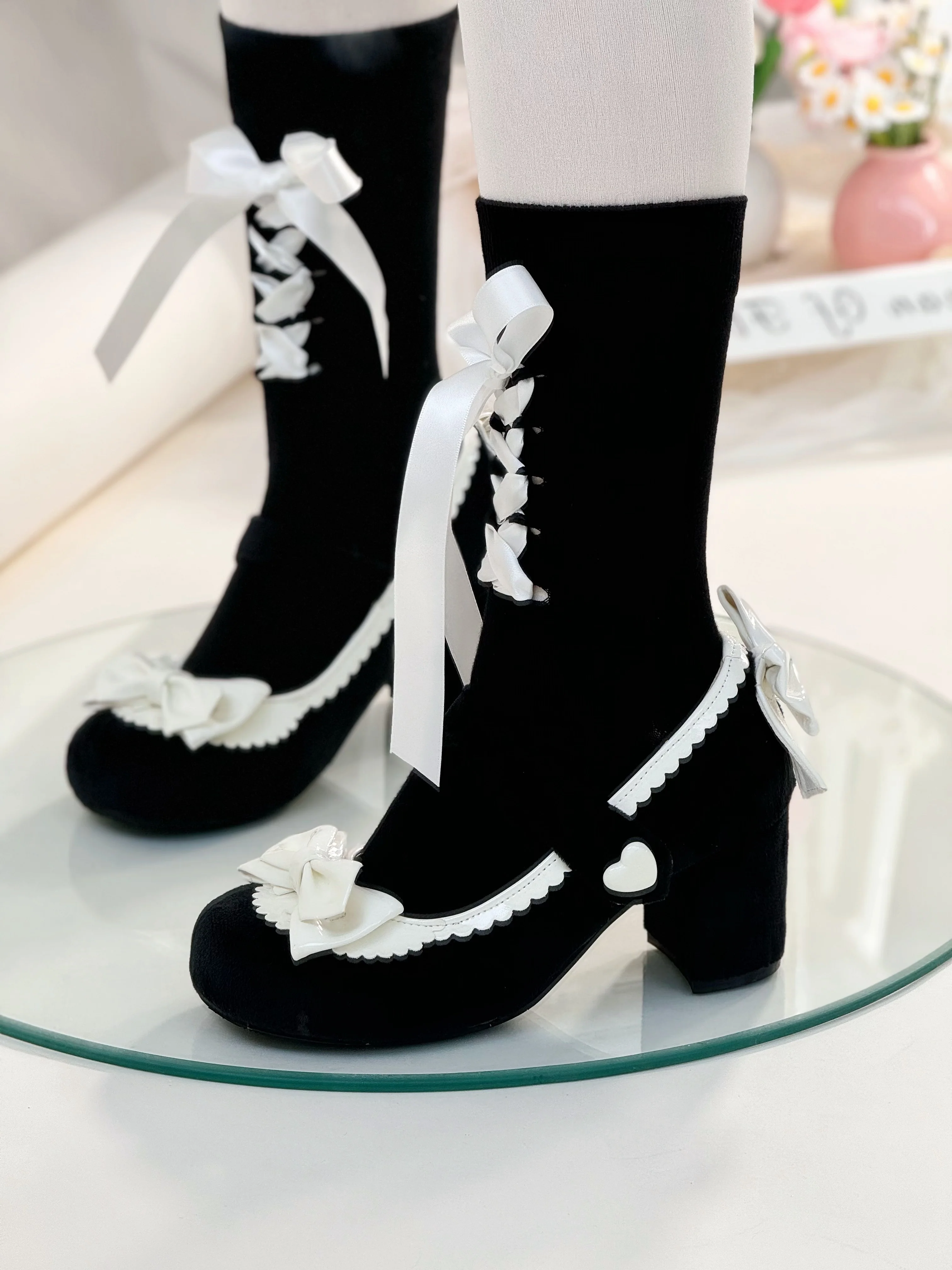 Fairy Godmother Snow White Red Black High Heels Shoes - Image 5