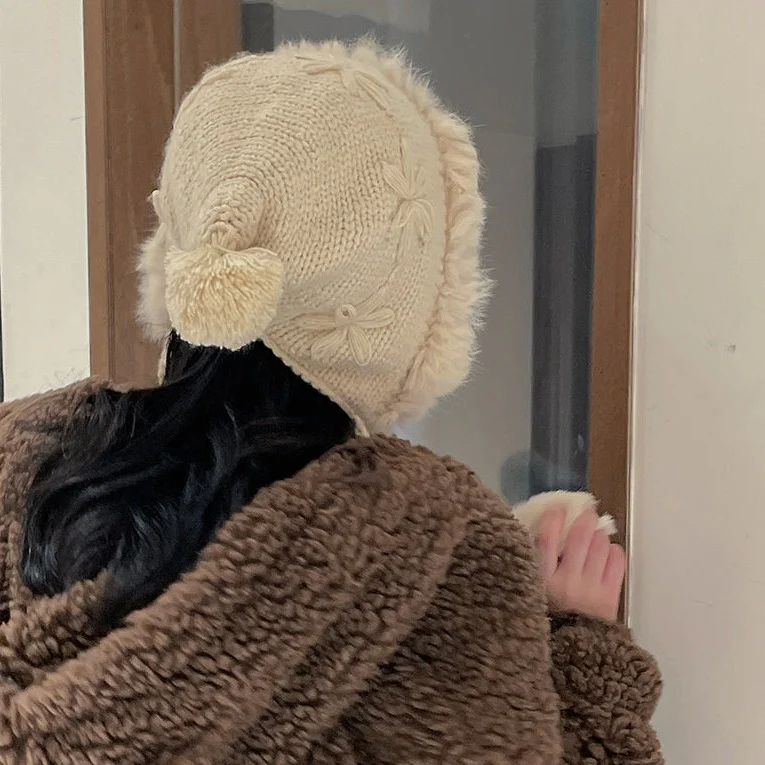 Fairy Pom Pom Knit Woolen Handmade Winter Hats Beanie - Image 10