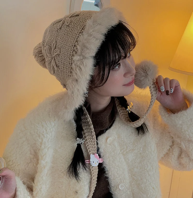 Fairy Pom Pom Knit Woolen Handmade Winter Hats Beanie - Image 7
