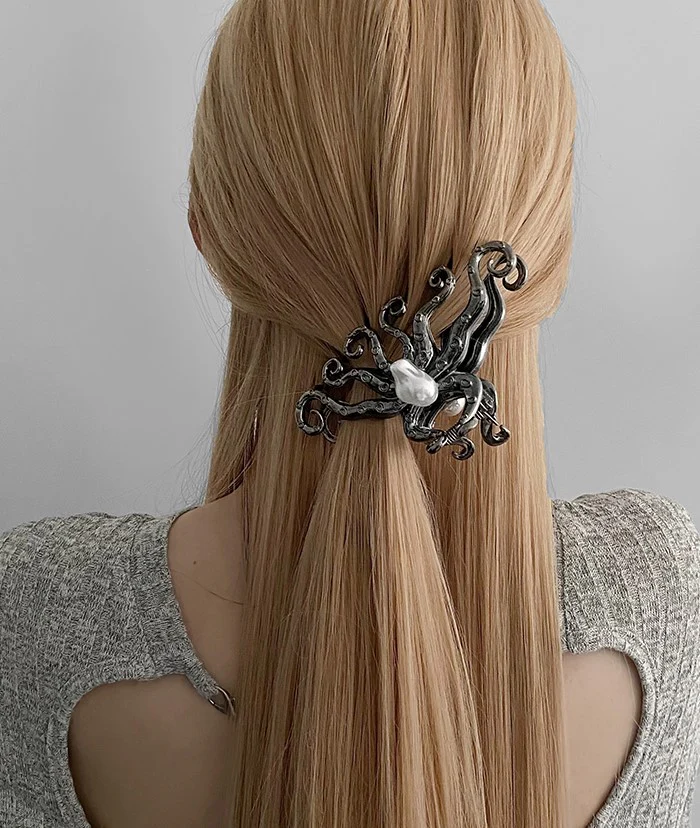 Fantasy Gothic Pirate Silver Black Hair Claws Accessories - Image 2