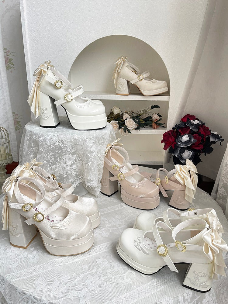 Floating Dream Lily of the Valley Mid Heels Shoes - Image 10
