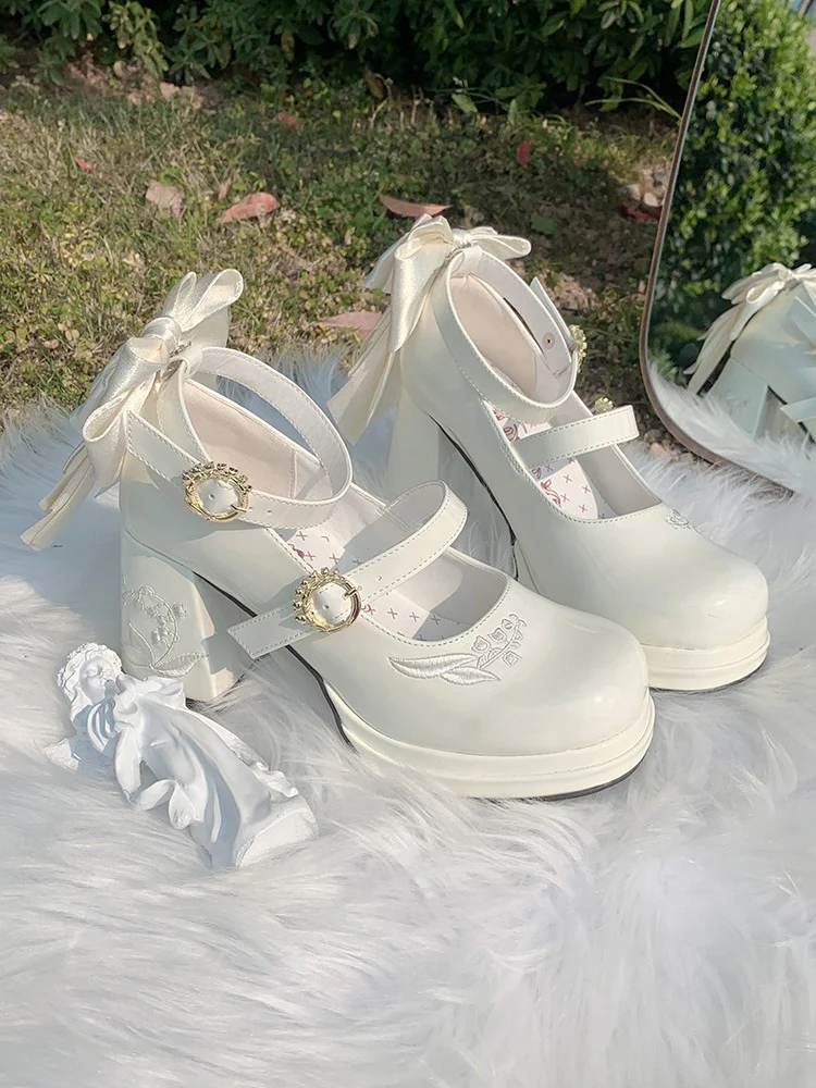 Floating Dream Lily of the Valley Mid Heels Shoes - Image 13