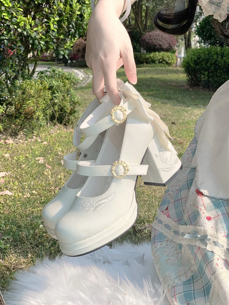 Floating Dream Lily of the Valley Mid Heels Shoes - Image 18